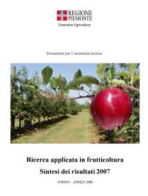 Ricerca applicata in frutticoltura &ndash; nuove acquisizioni